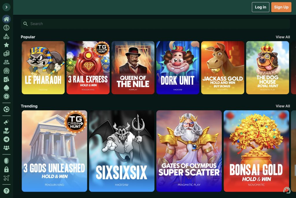 TG Casino No KYC Casino Popular and Trending Slots